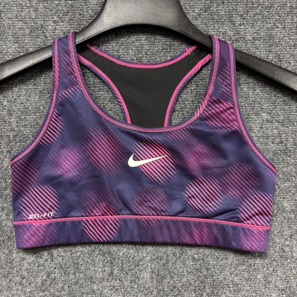 Nike Sports Bra Womens Medium Purple Pink Dri-FIT Racerback Athletic Gym Yoga